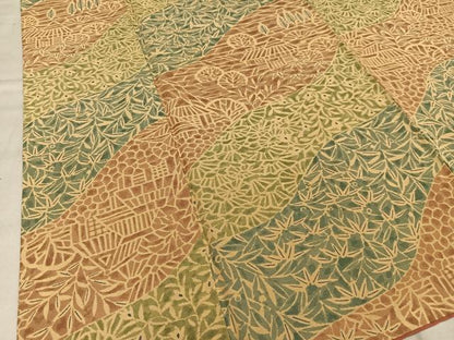 平和屋着物■上質な小紋　風景草花文　正絹　逸品　AABE7694oa