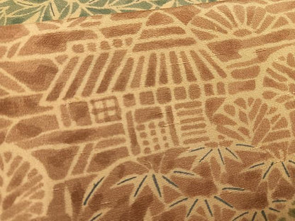 平和屋着物■上質な小紋　風景草花文　正絹　逸品　AABE7694oa