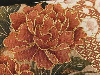 平和屋着物■豪華黒留袖　駒刺繍　花車文　金彩　正絹　逸品　AABE7708oa