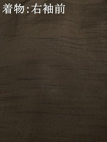 平和屋着物●男性　紬　アンサンブル　色無地　赤墨色　正絹　逸品　AABE7726ck