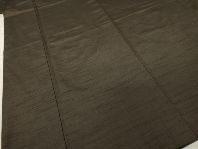 平和屋着物●男性　紬　アンサンブル　色無地　赤墨色　正絹　逸品　AABE7726ck