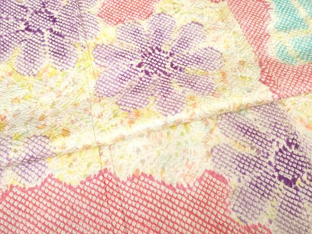 平和屋着物●豪華振袖　総絞り　道長花文　正絹　逸品　AABE7739ck