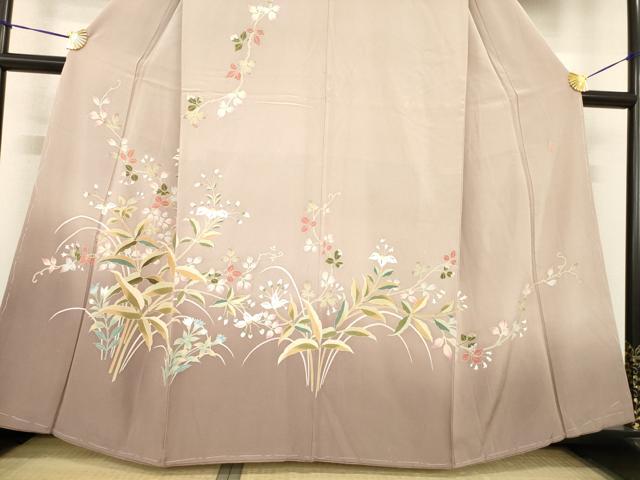 平和屋着物●本加賀友禅作家　能川光陽　訪問着　草花文　暈し染め　正絹　逸品　AABE7743ck