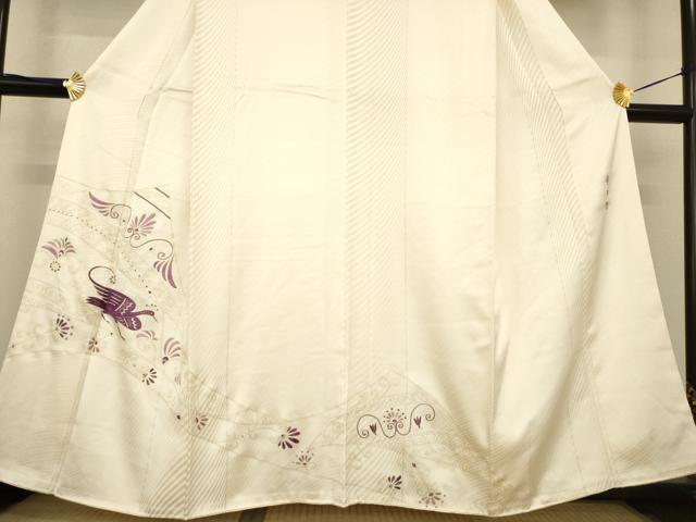 平和屋着物●京の名門　じゅらく謹製　帝王紫(古代帝王紫)　訪問着　刺繍　花鳥文　金彩　正絹　逸品　AABE7745ck 平和屋着物○京の名門 じゅらく謹製 帝王紫(古代帝王紫) 訪問着