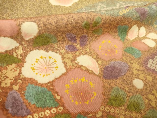 平和屋着物●訪問着　作家物　染苑　流水花文　金彩　正絹　逸品　AABE7747ck 平和屋着物□訪問着 流水花文 金彩 正絹 逸品 BAAW9231hjの通販 by