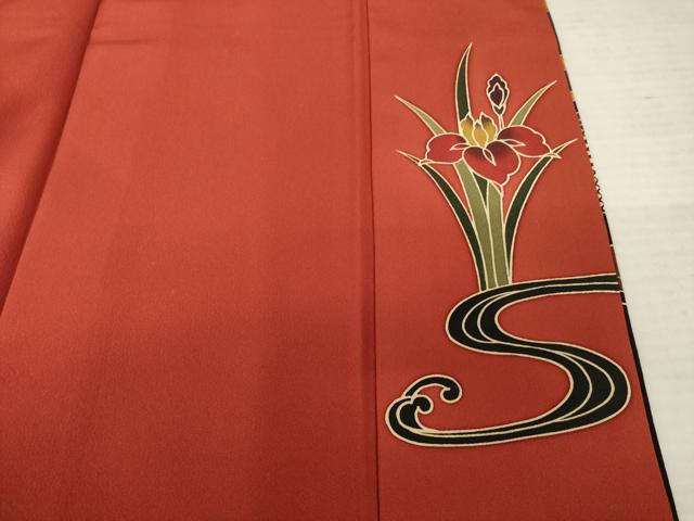 平和屋着物●豪華振袖　紅型　風景鴛鴦花蝶文　暈し染め　正絹　逸品　AABE7753ck