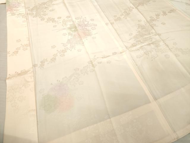 平和屋着物●振袖用長襦袢　無双仕立て　几帳花地紋　暈し染め　正絹　逸品　AABE7759ck