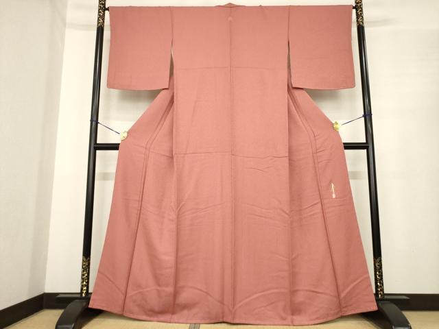 平和屋着物●本草木染作家　瑞鳳　色無地　蘇芳香色　正絹　逸品　AABE7760ck