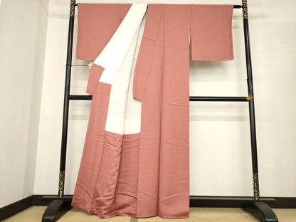 平和屋着物●本草木染作家　瑞鳳　色無地　蘇芳香色　正絹　逸品　AABE7760ck