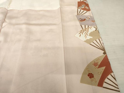 平和屋着物●訪問着　駒刺繍　渡り橋風景花文　金彩　正絹　逸品　AABE7763ck