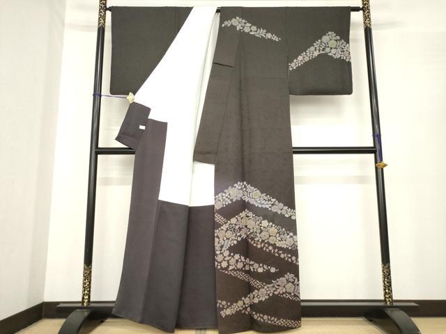 平和屋着物●訪問着　作家物　辻が花　絞り　舞花文　暈し染め　金通し地　正絹　逸品　AABE7764ck