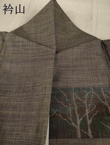 平和屋着物●本場大島紬　訪問着　カタス9マルキ　刺繍　横段樹林文　正絹　逸品　AABE7767ck