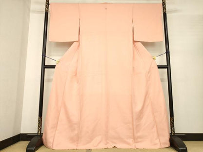 平和屋着物●上質な色無地　宍色　正絹　逸品　AABE7769ck
