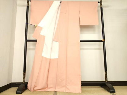 平和屋着物●上質な色無地　宍色　正絹　逸品　AABE7769ck