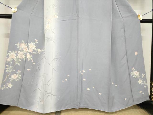 平和屋着物●訪問着　友禅　作家物　操　草花文　暈し染め　正絹　逸品　AABE7773ck