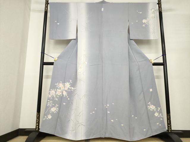 平和屋着物●訪問着　友禅　作家物　操　草花文　暈し染め　正絹　逸品　AABE7773ck
