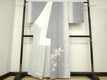 平和屋着物●訪問着　友禅　作家物　操　草花文　暈し染め　正絹　逸品　AABE7773ck