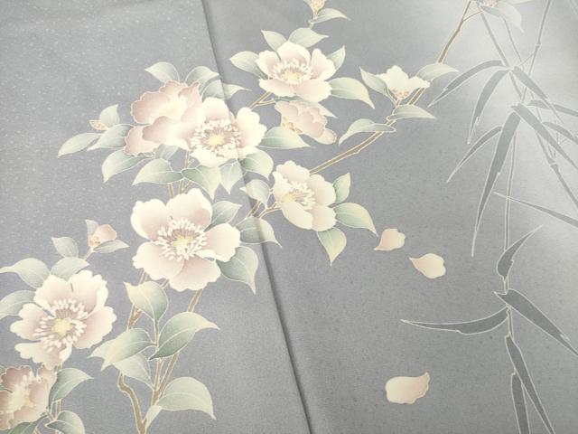 平和屋着物●訪問着　友禅　作家物　操　草花文　暈し染め　正絹　逸品　AABE7773ck