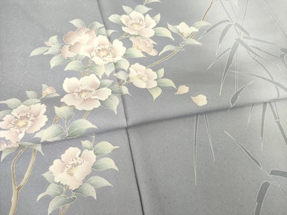 平和屋着物●訪問着　友禅　作家物　操　草花文　暈し染め　正絹　逸品　AABE7773ck