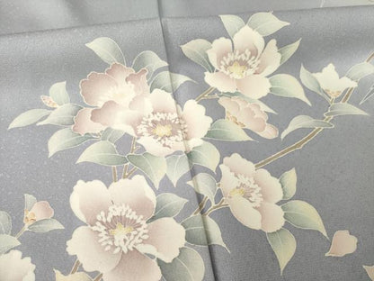 平和屋着物●訪問着　友禅　作家物　操　草花文　暈し染め　正絹　逸品　AABE7773ck