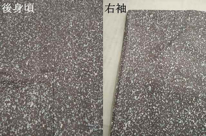 平和屋着物●染色作家　伊藤翠慧　天然繭生紬　たたき染め　反端付き　ロング丈　正絹　逸品　AABE7774ck