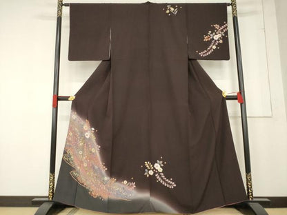 平和屋着物●訪問着　辻が花　絞り　舞花文　暈し染め　正絹　逸品　AABE7775ck