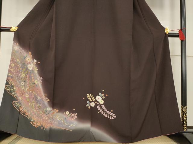 平和屋着物●訪問着　辻が花　絞り　舞花文　暈し染め　正絹　逸品　AABE7775ck