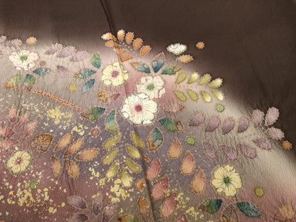 平和屋着物●訪問着　辻が花　絞り　舞花文　暈し染め　正絹　逸品　AABE7775ck