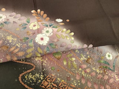 平和屋着物●訪問着　辻が花　絞り　舞花文　暈し染め　正絹　逸品　AABE7775ck