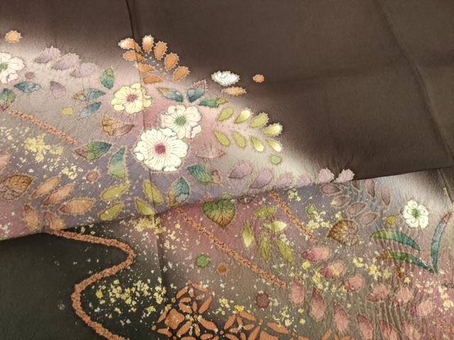平和屋着物●訪問着　辻が花　絞り　舞花文　暈し染め　正絹　逸品　AABE7775ck
