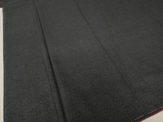 平和屋着物●本場大島紬　純泥染め　手織り　カタス7マルキ　花尽くし　平山絹織物謹製　証紙付き　正絹　逸品　未使用　AABE7778ck