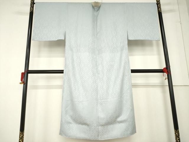 平和屋着物●男性　長襦袢　無双仕立て　七宝花地紋　灰青色　やまと誂製　正絹　逸品　AABE7779ck