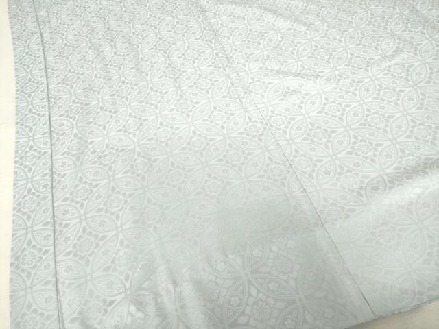 平和屋着物●男性　長襦袢　無双仕立て　七宝花地紋　灰青色　やまと誂製　正絹　逸品　AABE7779ck