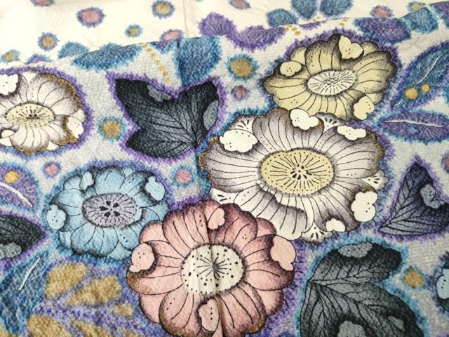 平和屋着物●訪問着　辻が花　舞花文　暈し染め　金彩　正絹　逸品　AABE7780ck