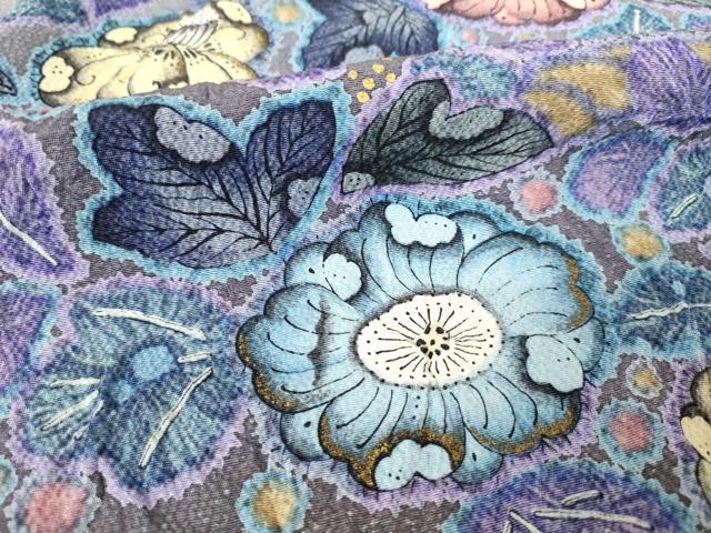 平和屋着物●訪問着　辻が花　舞花文　暈し染め　金彩　正絹　逸品　AABE7780ck