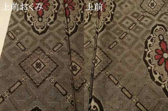 平和屋着物○本場大島紬 龍郷絣 花菱文 正絹 逸品 AABE7781ck