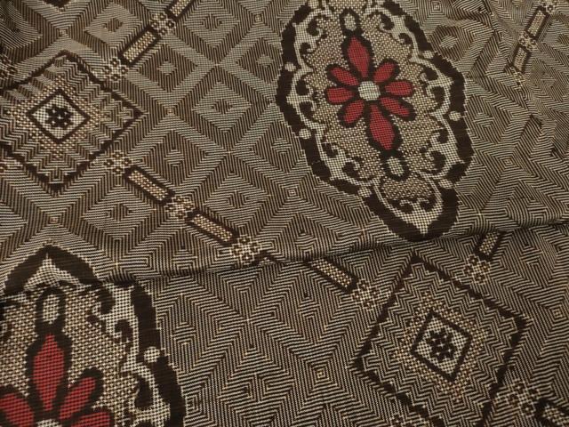 平和屋着物●本場大島紬　龍郷絣　花菱文　正絹　逸品　AABE7781ck 平和屋着物○本場大島紬 龍郷絣 花菱文 正絹 逸品 AABE7781ck