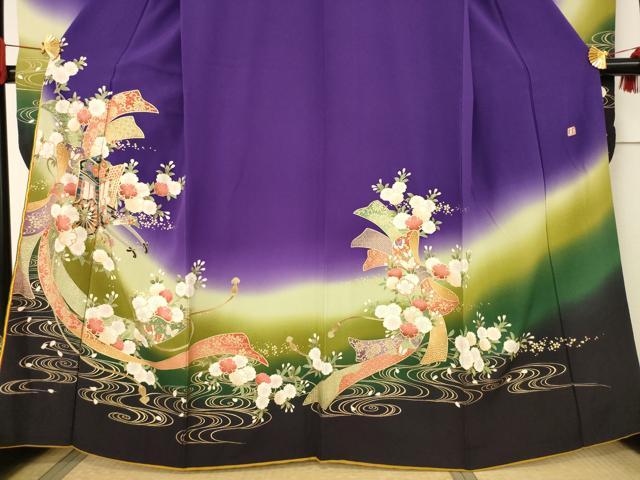 平和屋着物○ブライダルファッションデザイナー・桂由美 振袖 御所車花