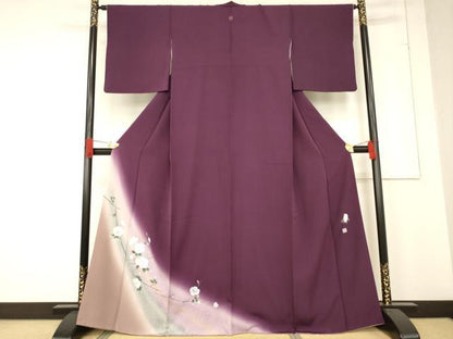 平和屋着物●東京友禅　菅有鬼一　訪問着　枝花文　暈し染め　さが美扱い　正絹　逸品　AABE7785ck