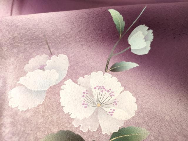 平和屋着物●東京友禅　菅有鬼一　訪問着　枝花文　暈し染め　さが美扱い　正絹　逸品　AABE7785ck