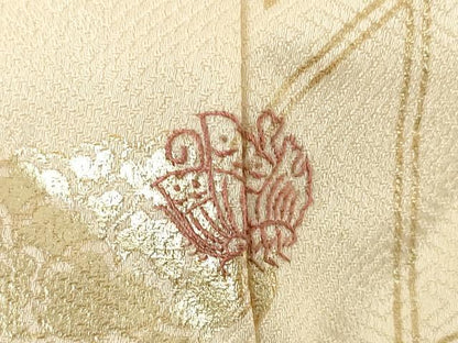 平和屋着物●訪問着　絞り　刺繍　花丸文　金彩　正絹　逸品　AABE7792ck