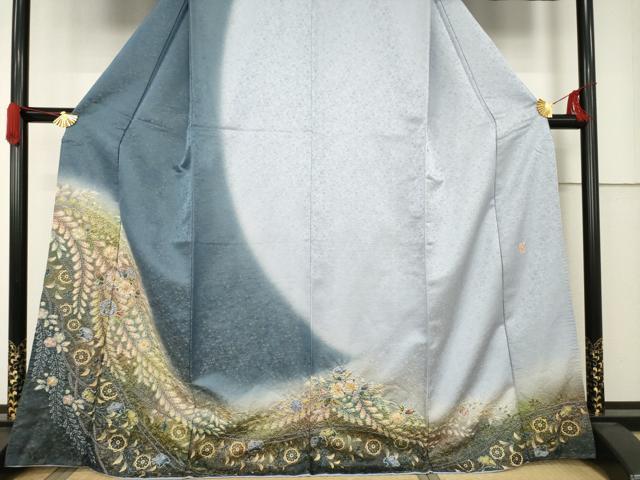 平和屋着物●越後十日町の一流染匠　桐屋・翠山工房　訪問着　辻が花　絞り　舞花文　金通し地　正絹　逸品　AABE7798ck
