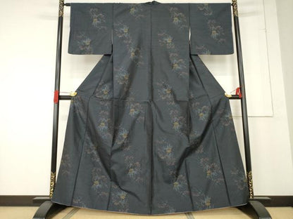 平和屋着物●本場大島紬　風景文　正絹　逸品　AABE7799ck