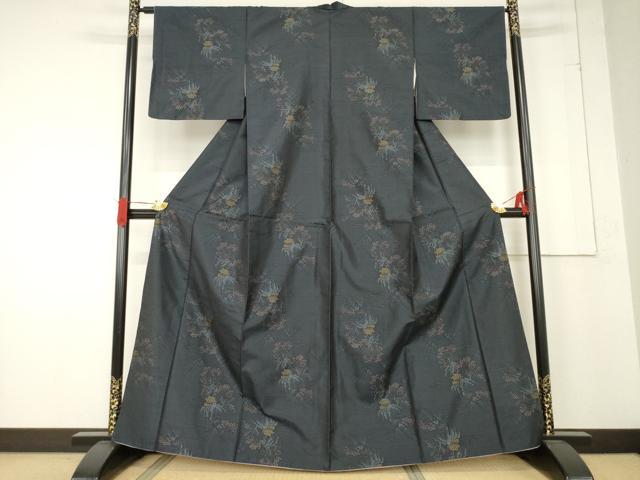 平和屋着物●本場大島紬　風景文　正絹　逸品　AABE7799ck