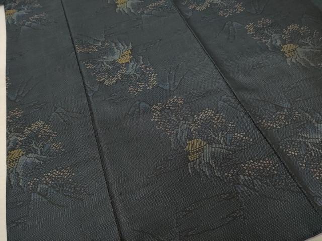 平和屋着物○本場大島紬 風景文 正絹 逸品 AABE7799ck