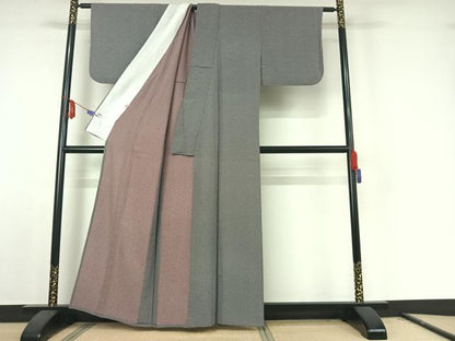 平和屋着物▽江戸小紋 単衣 舞花文 正絹 逸品 AABE8041jh