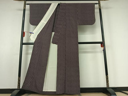 平和屋着物▽上質な小紋 単衣 矢絣 正絹 逸品 AABE8042jh