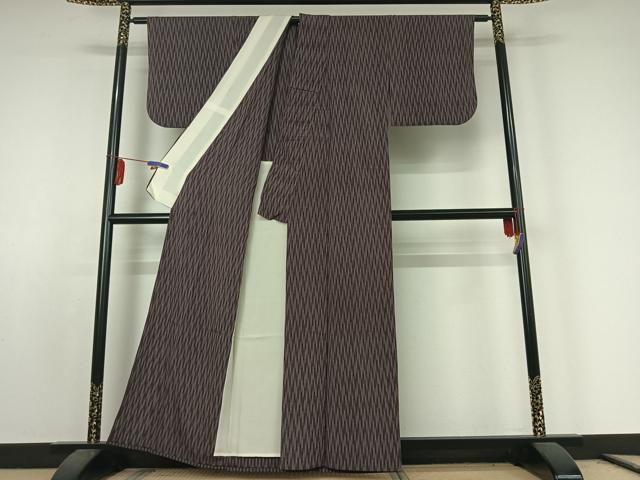 平和屋着物▽上質な小紋 単衣 矢絣 正絹 逸品 AABE8042jh