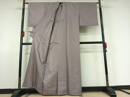 平和屋着物▽色無地 単衣 牡丹鼠色 洗える着物 AABE8045jh