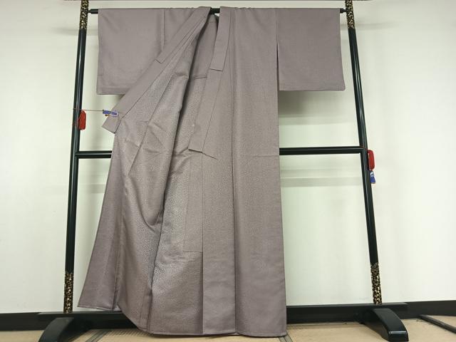 平和屋着物▽色無地 単衣 牡丹鼠色 洗える着物 AABE8045jh